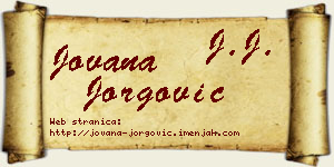 Jovana Jorgović vizit kartica